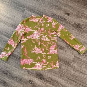 Rose And Rose Half Button Long Sleeve Blouse